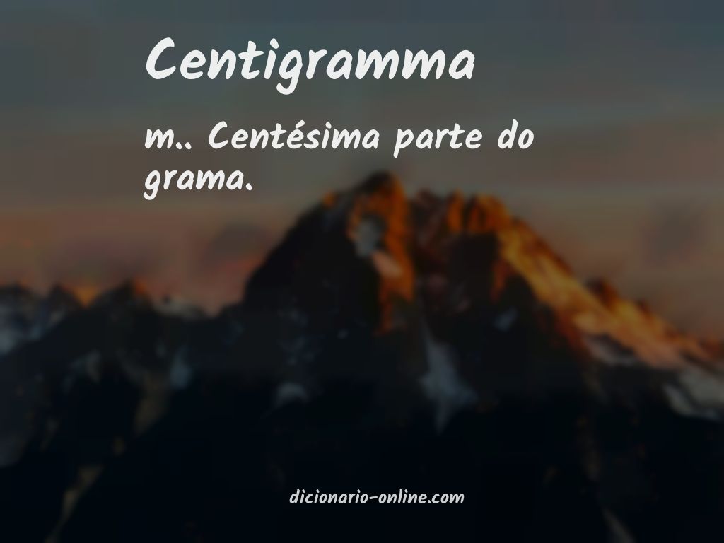 Significado de centigramma