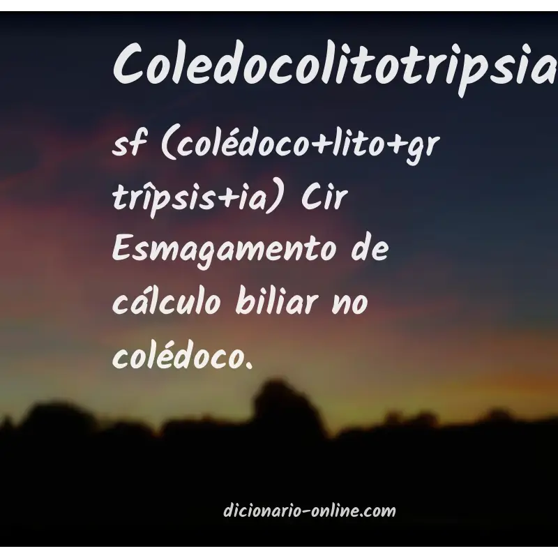 Significado de coledocolitotripsia