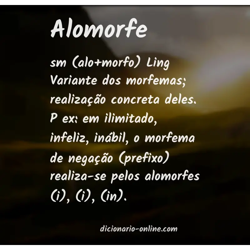 Significado de alomorfe