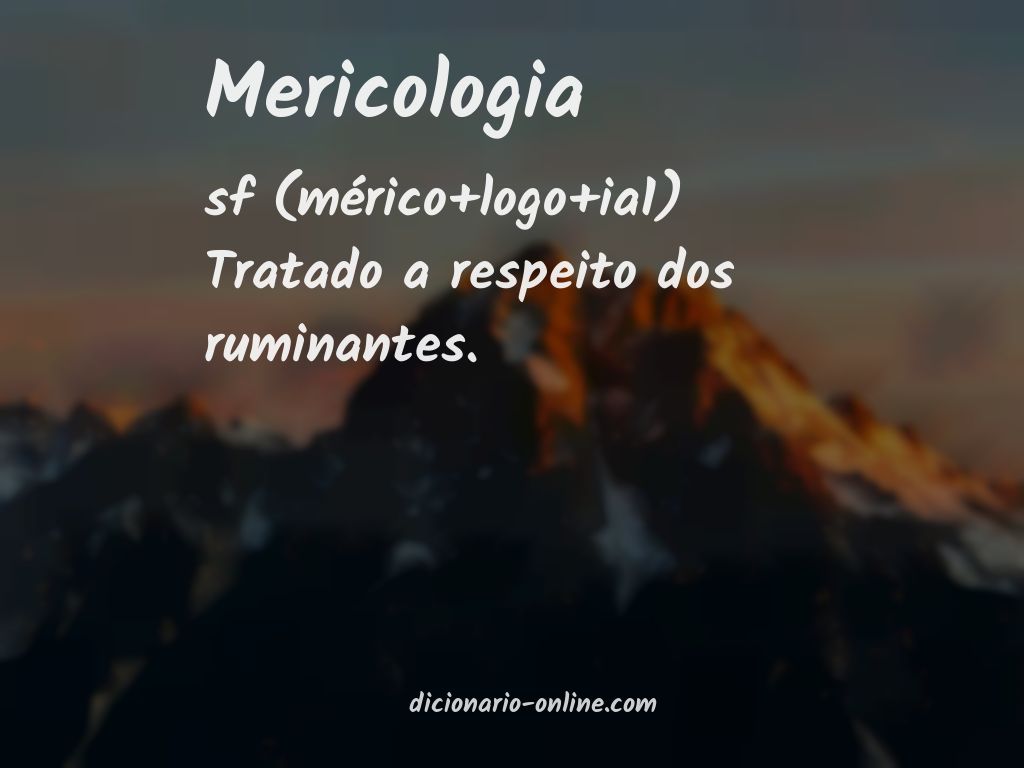 Significado de mericologia