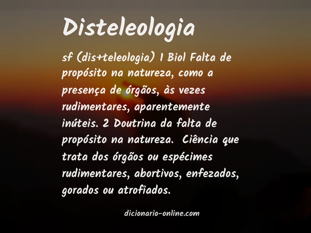 Significado de disteleologia