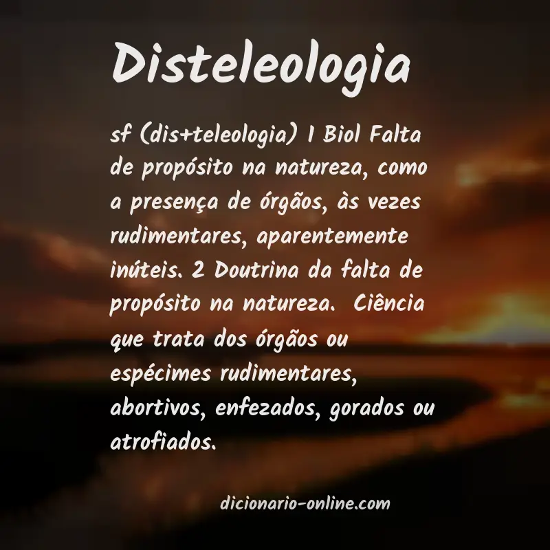 Significado de disteleologia