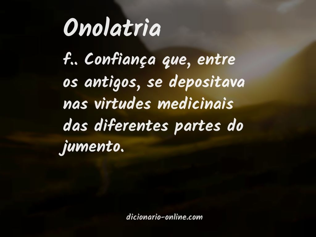 Significado de onolatria