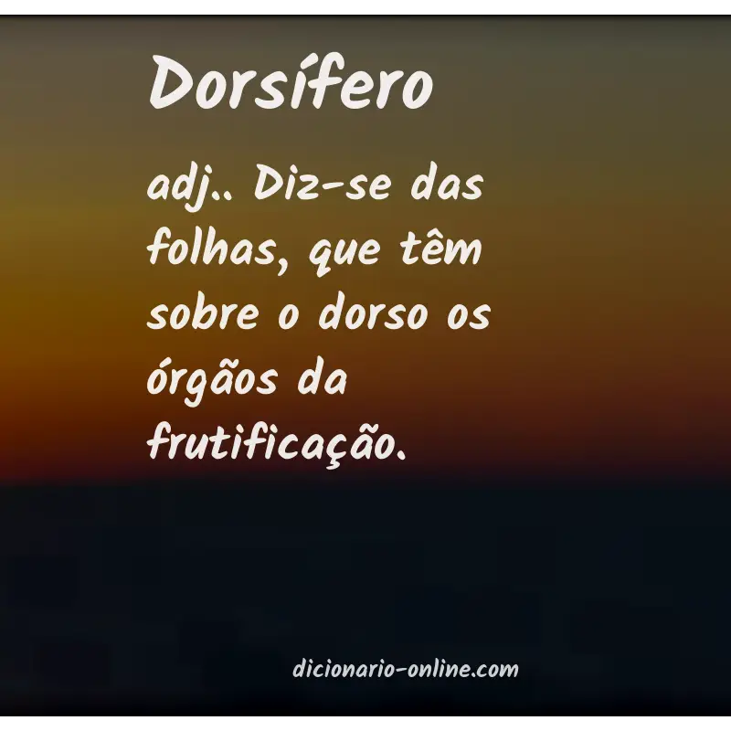 Significado de dorsífero