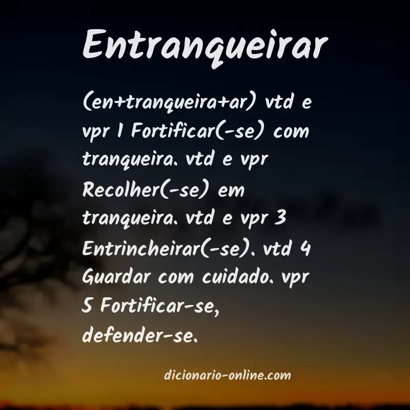 Significado de entranqueirar