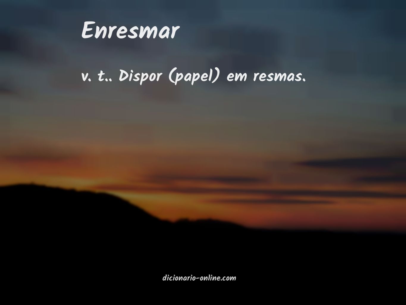 Significado de enresmar