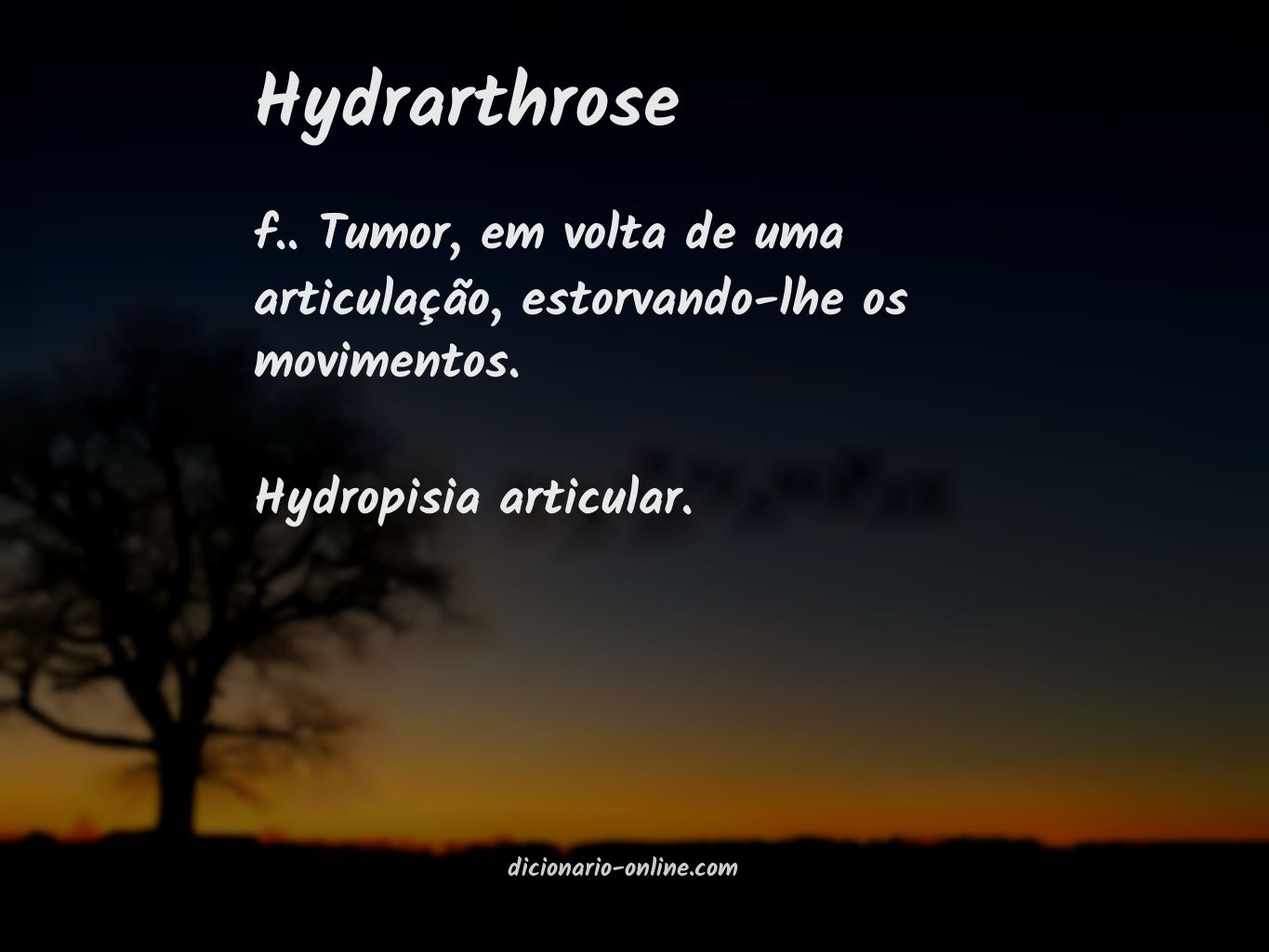 Significado de hydrarthrose