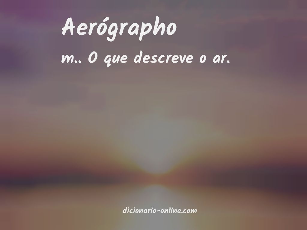 Significado de aerógrapho