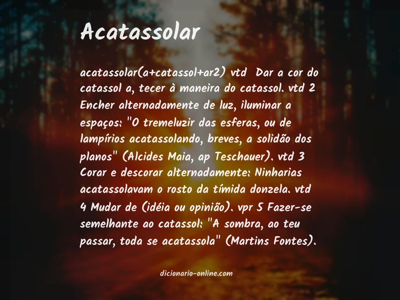 Significado de acatassolar