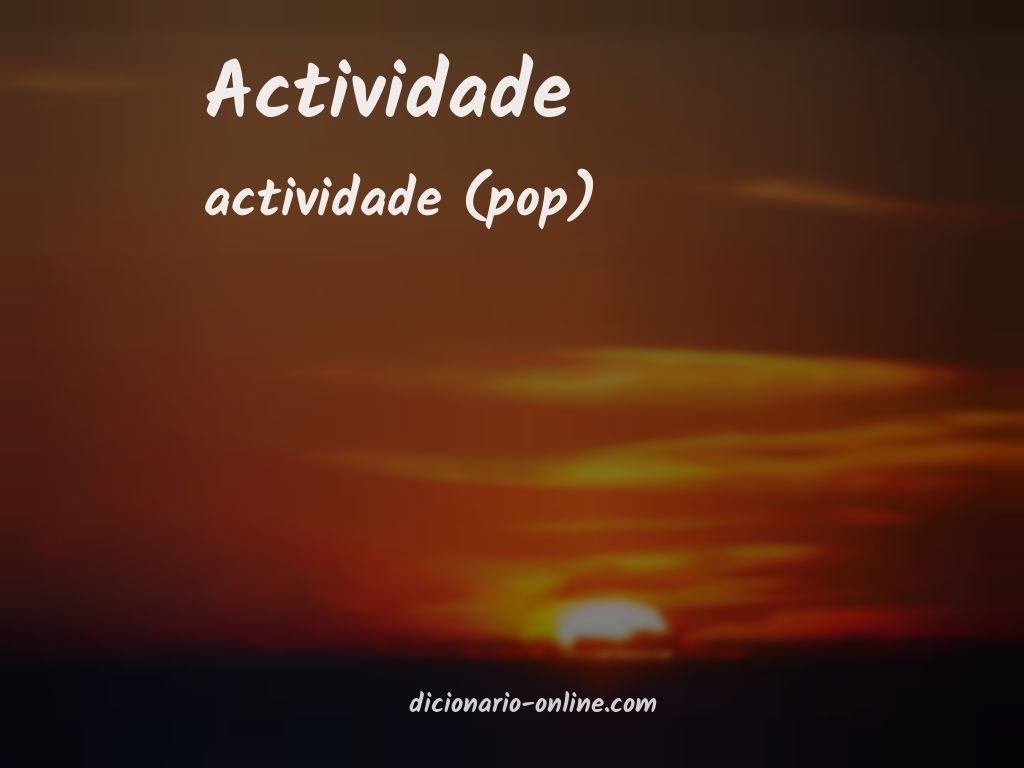 Significado de actividade