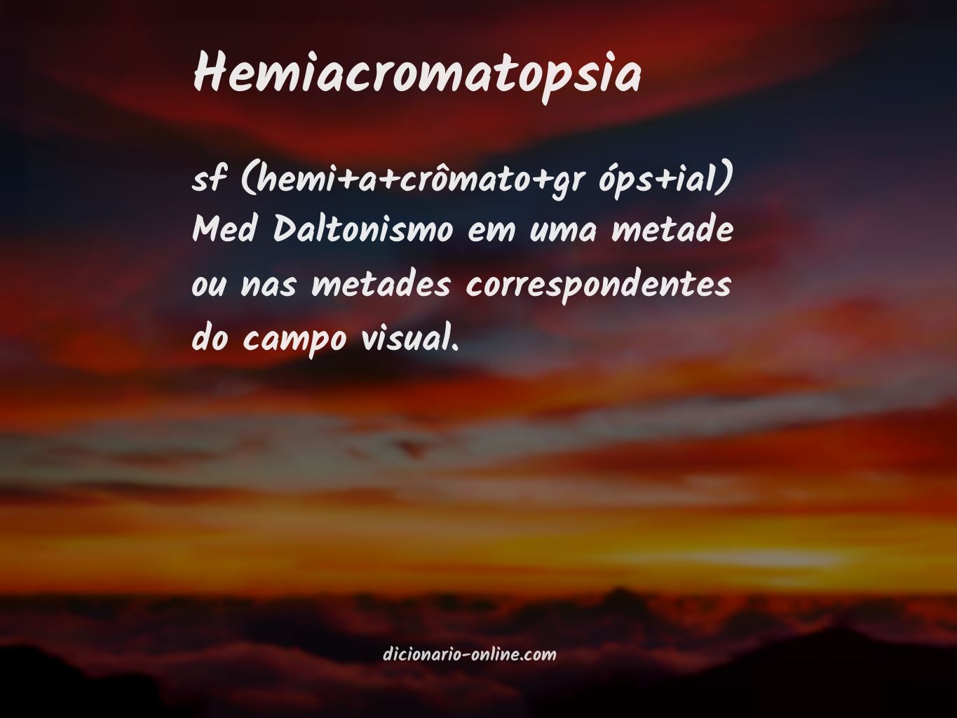 Significado de hemiacromatopsia