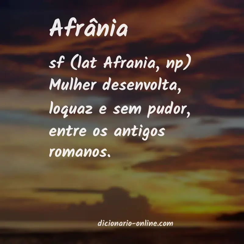 Significado de afrânia