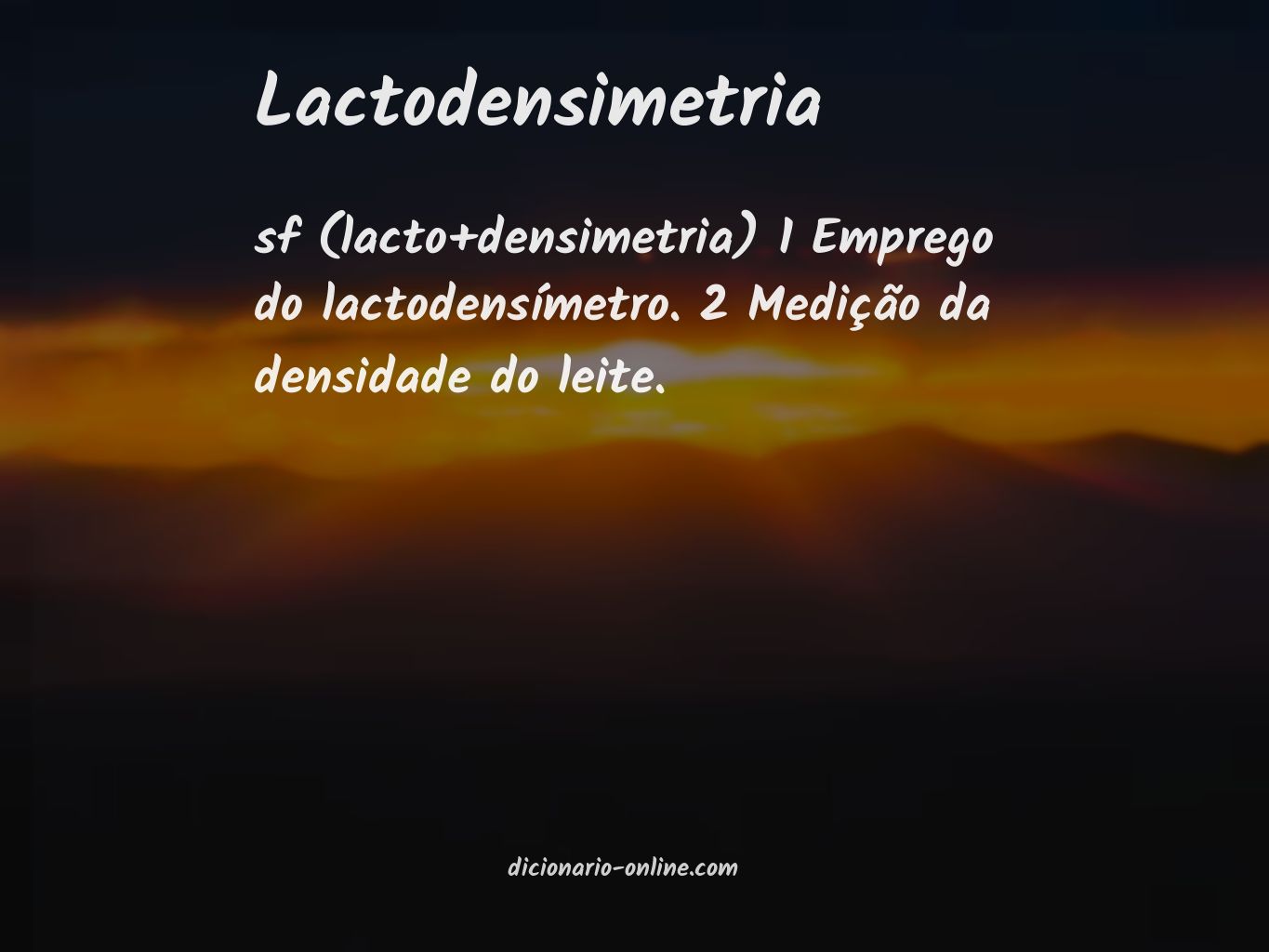 Significado de lactodensimetria