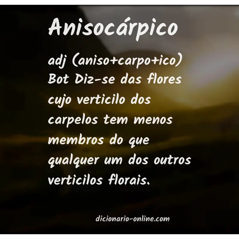 Significado de anisocárpico