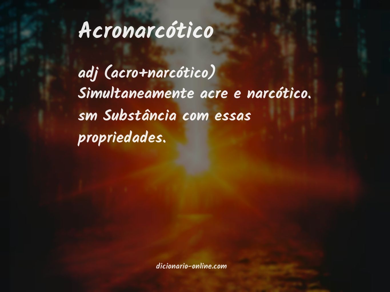 Significado de acronarcótico