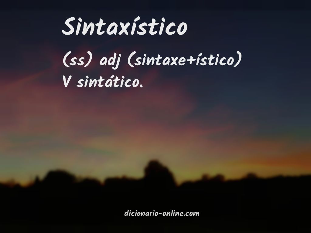 Significado de sintaxístico