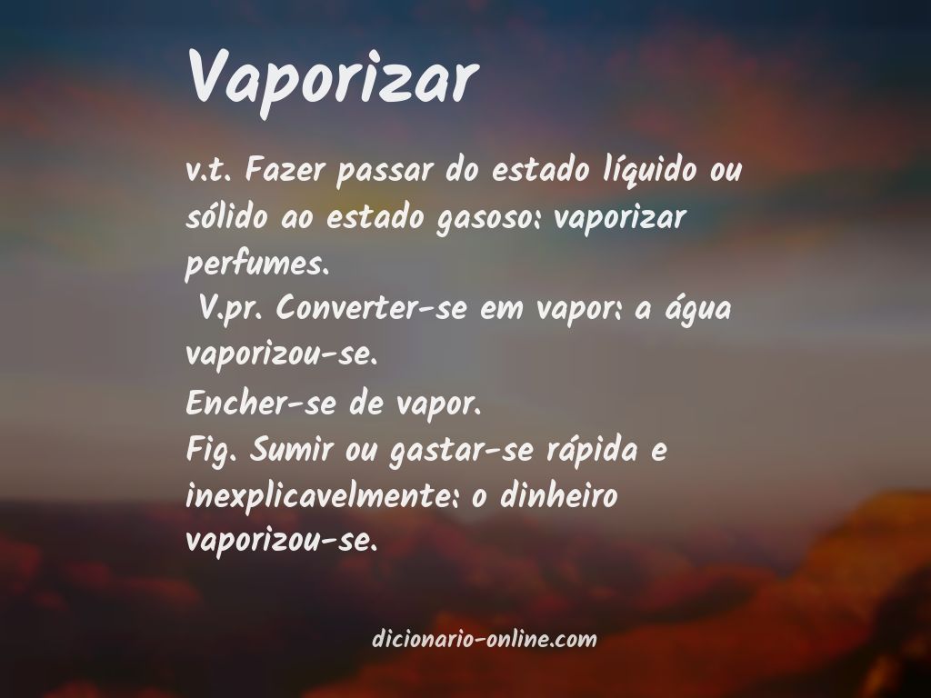 Significado de vaporizar