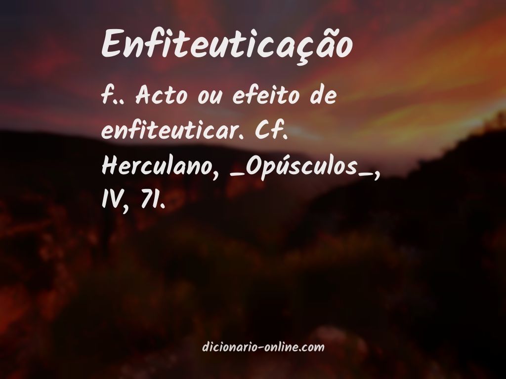 Significado de enfiteuticação