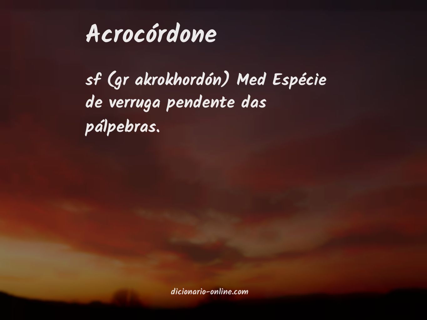 Significado de acrocórdone