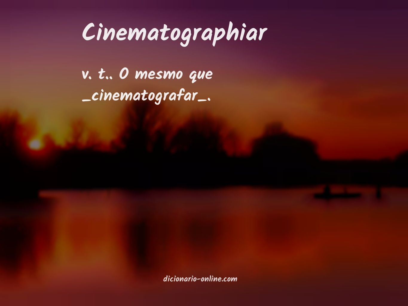 Significado de cinematographiar