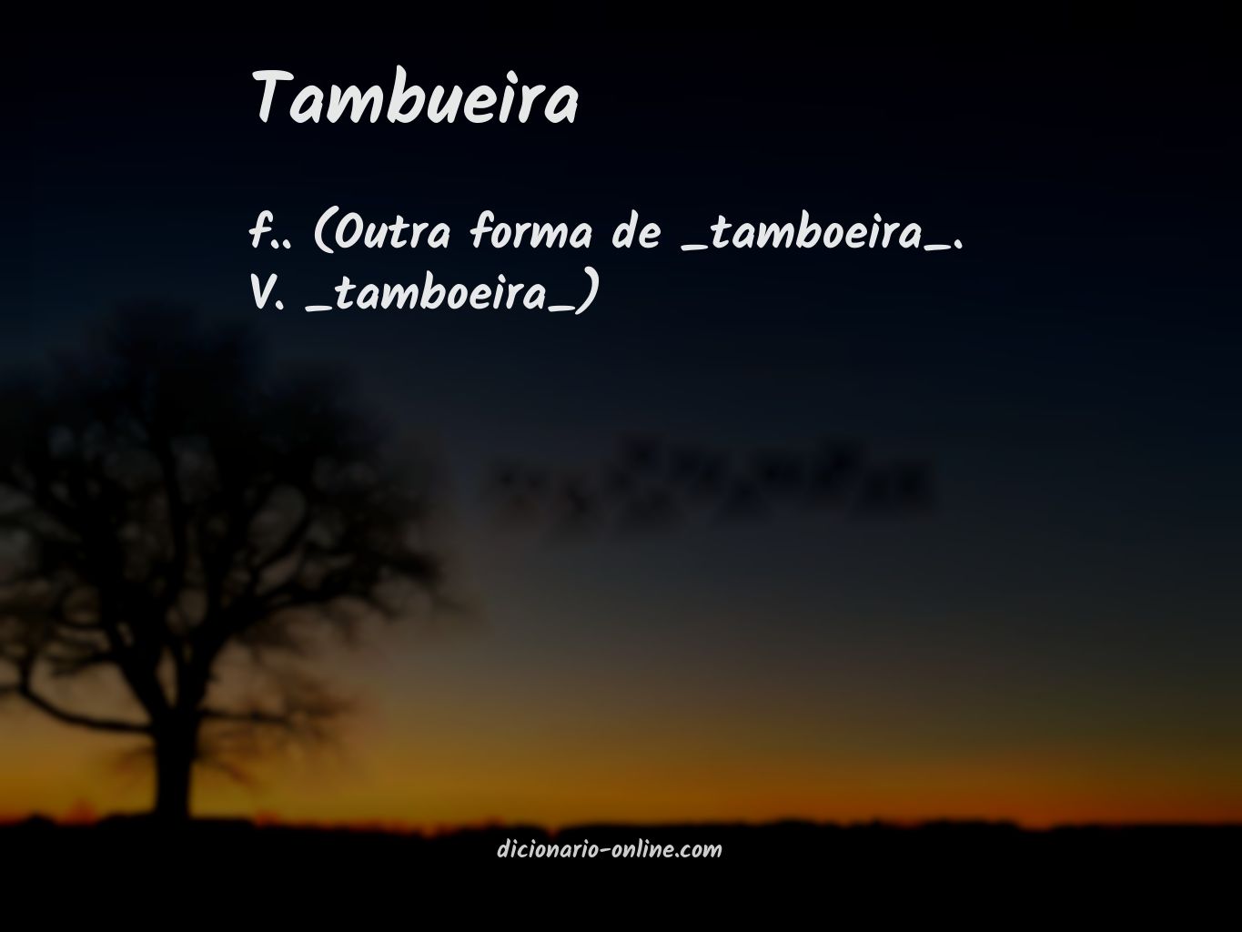 Significado de tambueira