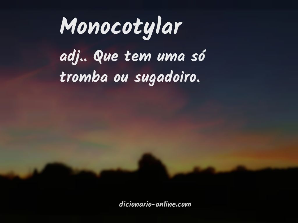 Significado de monocotylar