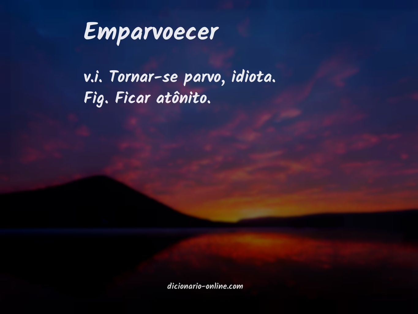 Significado de emparvoecer