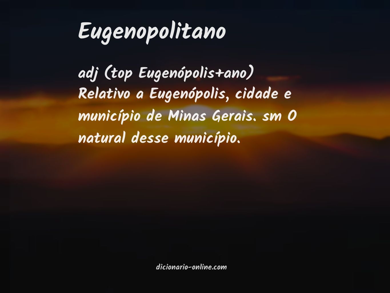 Significado de eugenopolitano