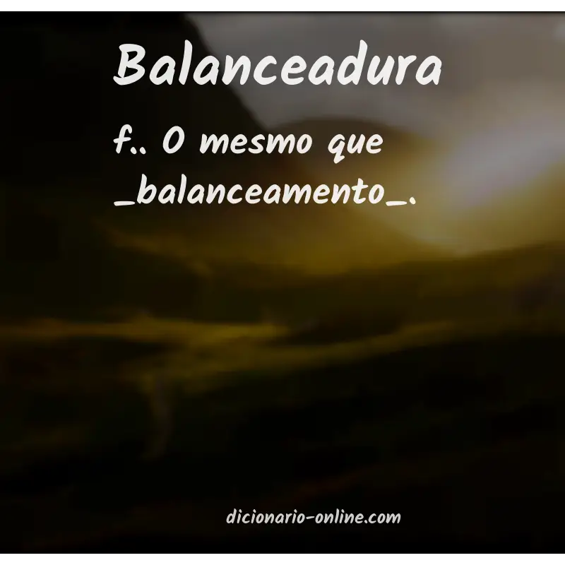 Significado de balanceadura