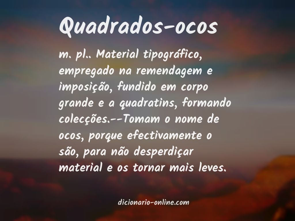 Significado de quadrados-ocos