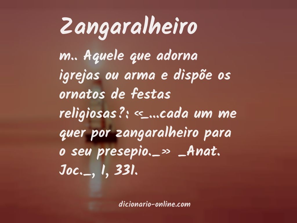 Significado de zangaralheiro