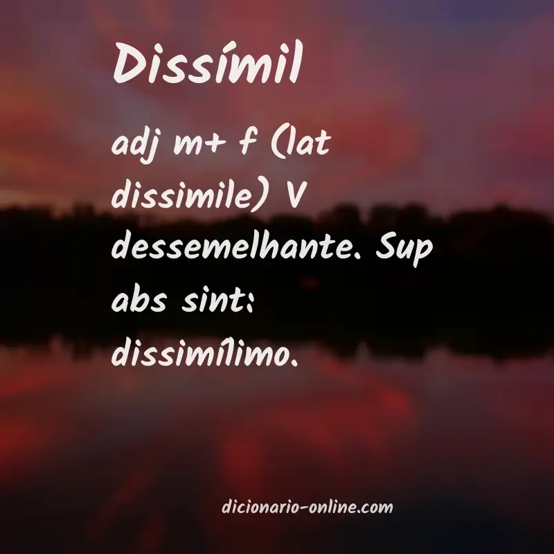 Significado de dissímil