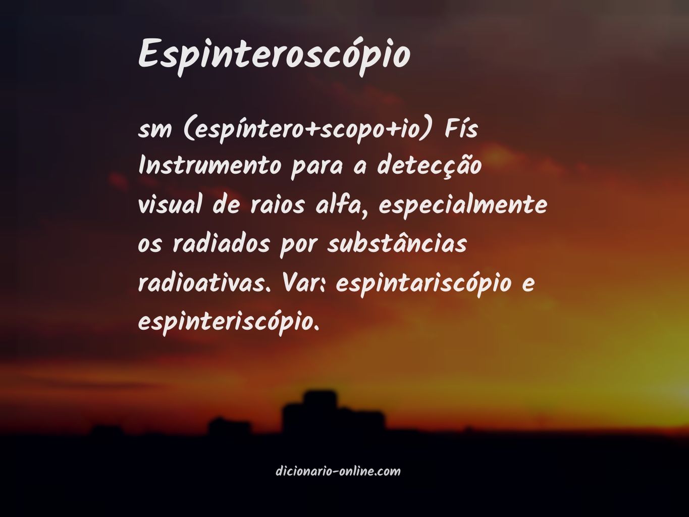 Significado de espinteroscópio