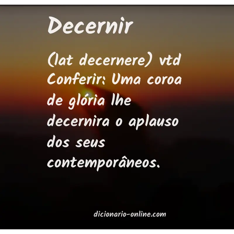 Significado de decernir