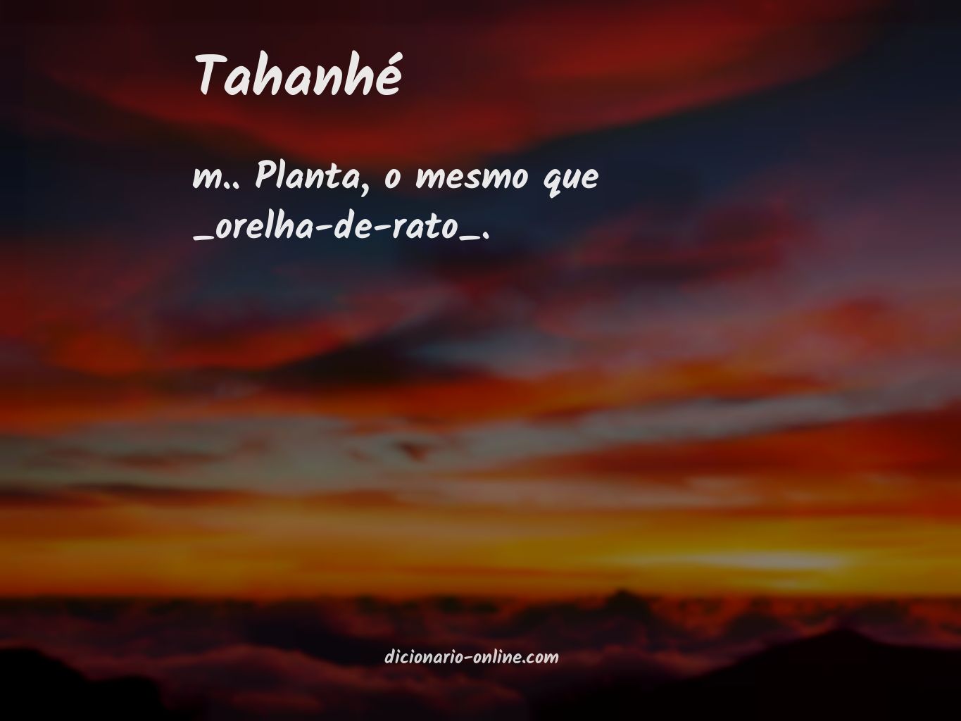 Significado de tahanhé