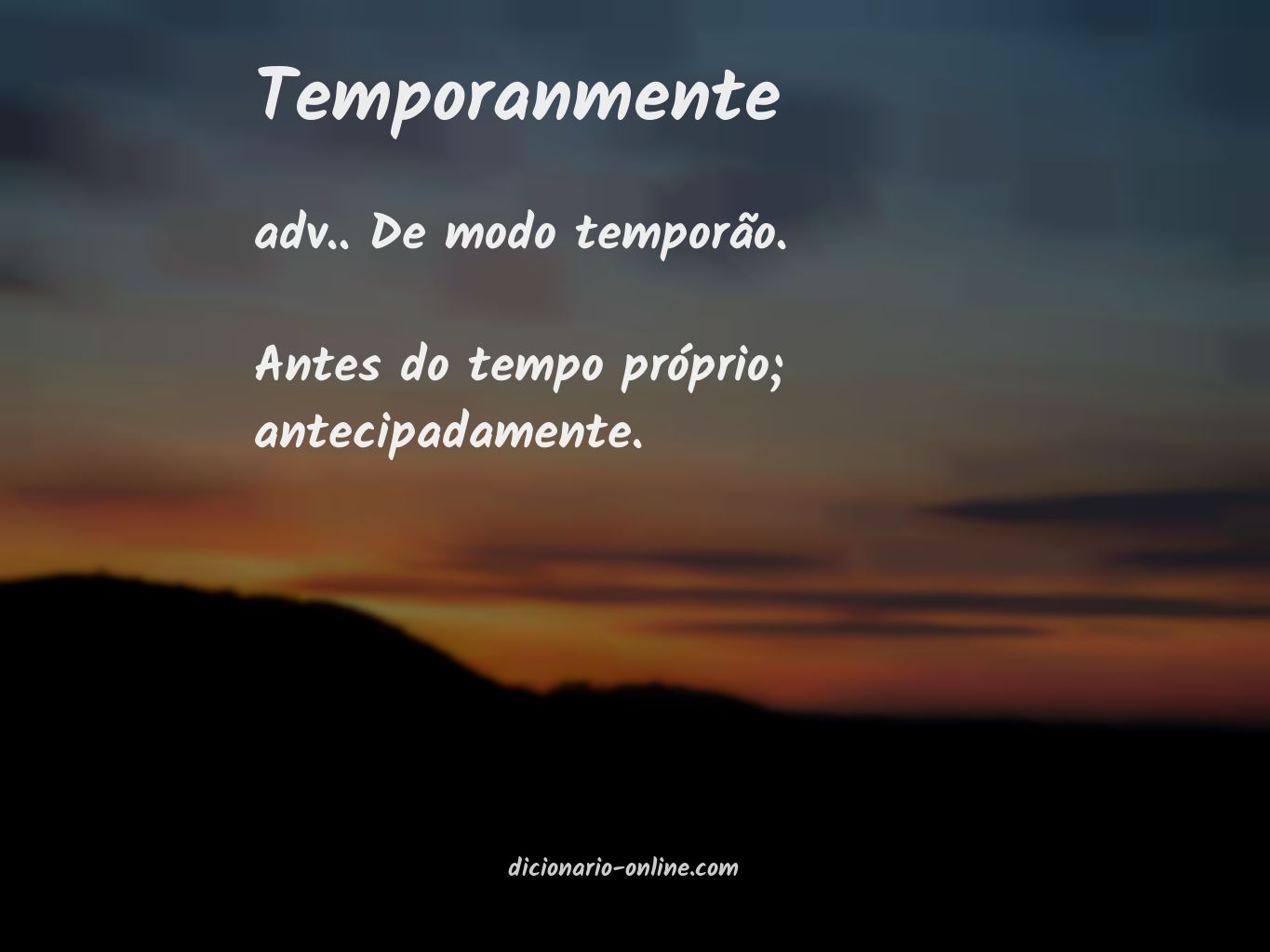 Significado de temporanmente