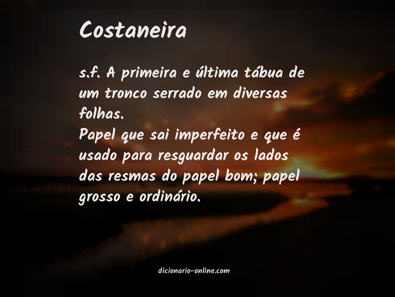 Significado de costaneira