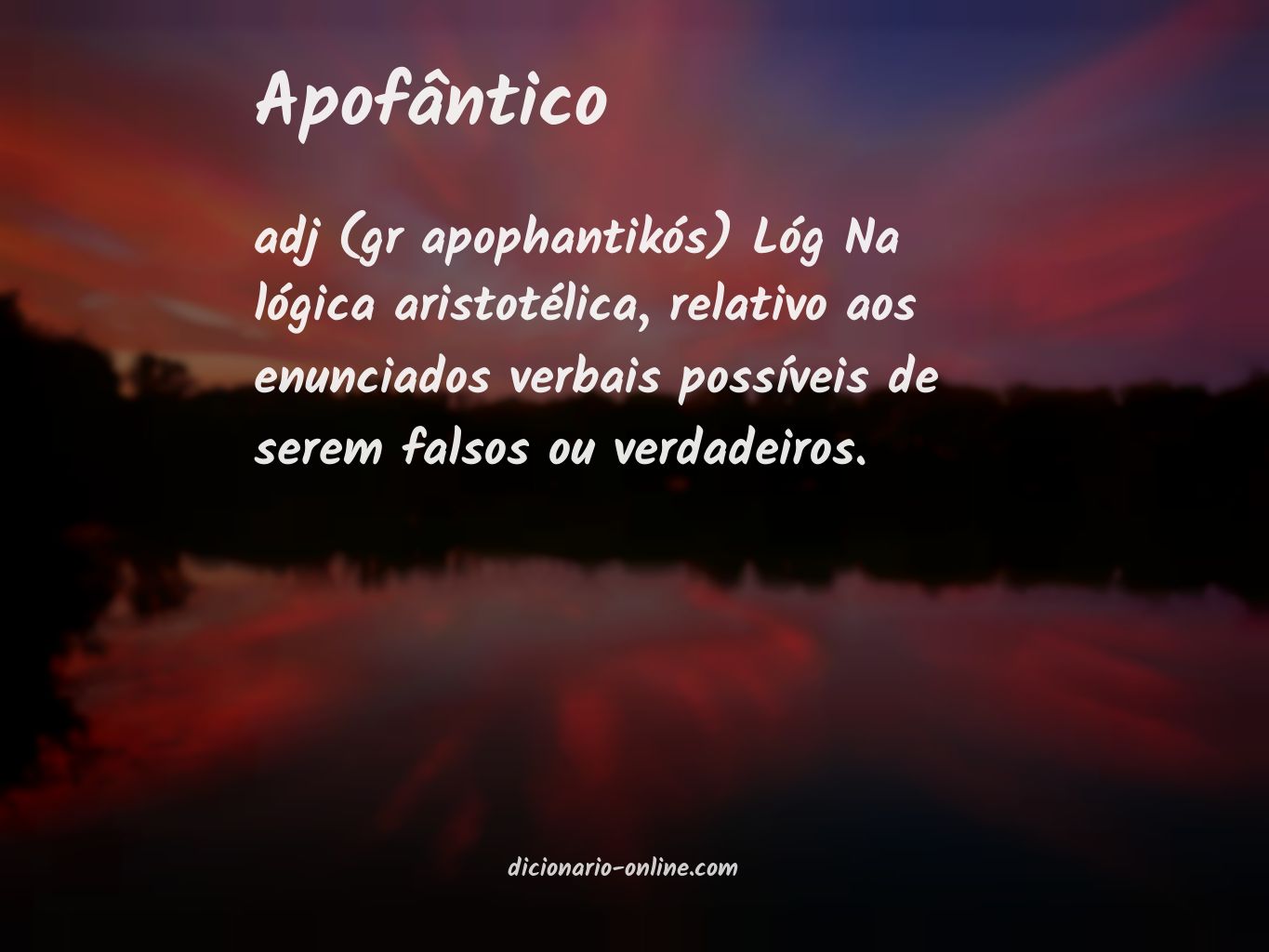 Significado de apofântico