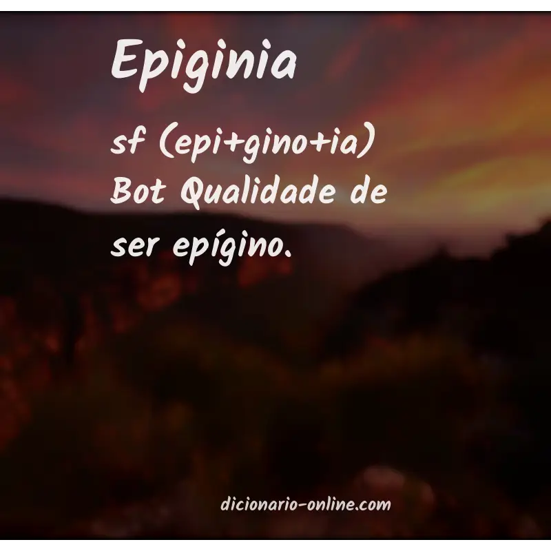 Significado de epiginia