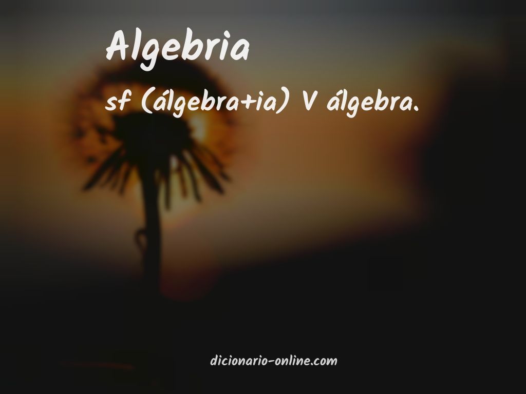 Significado de algebria