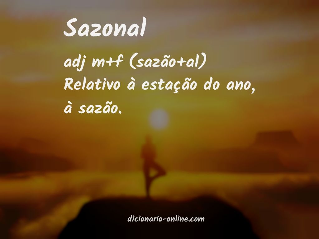 Significado de sazonal