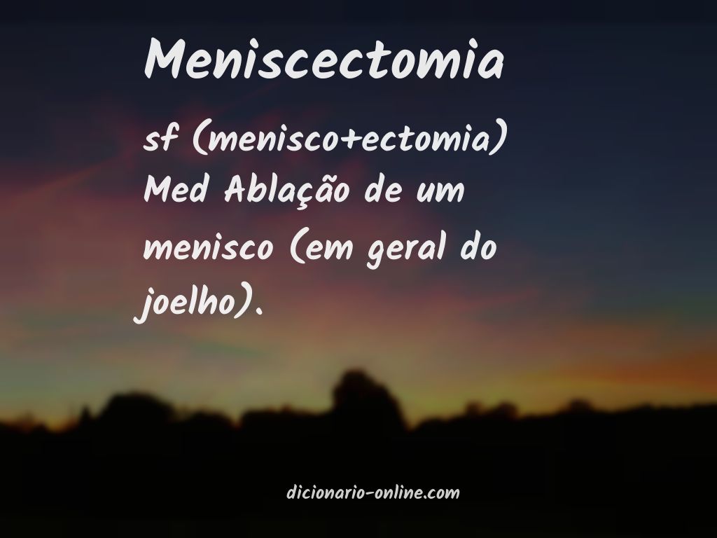 Significado de meniscectomia