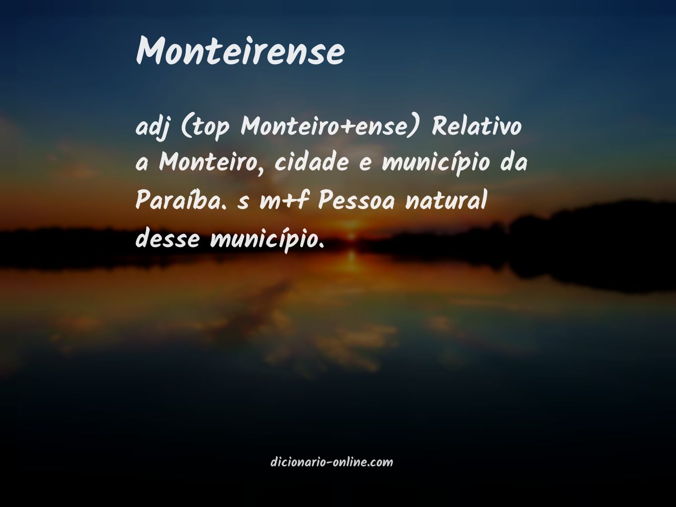 Significado de monteirense