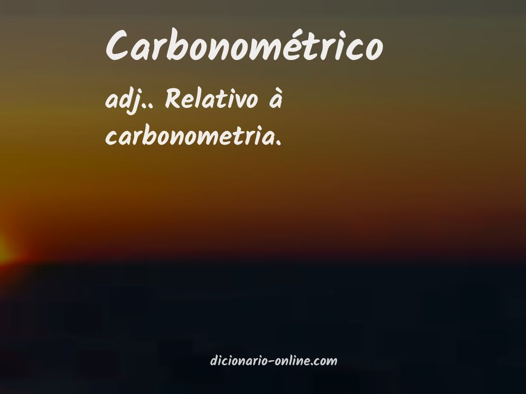 Significado de carbonométrico