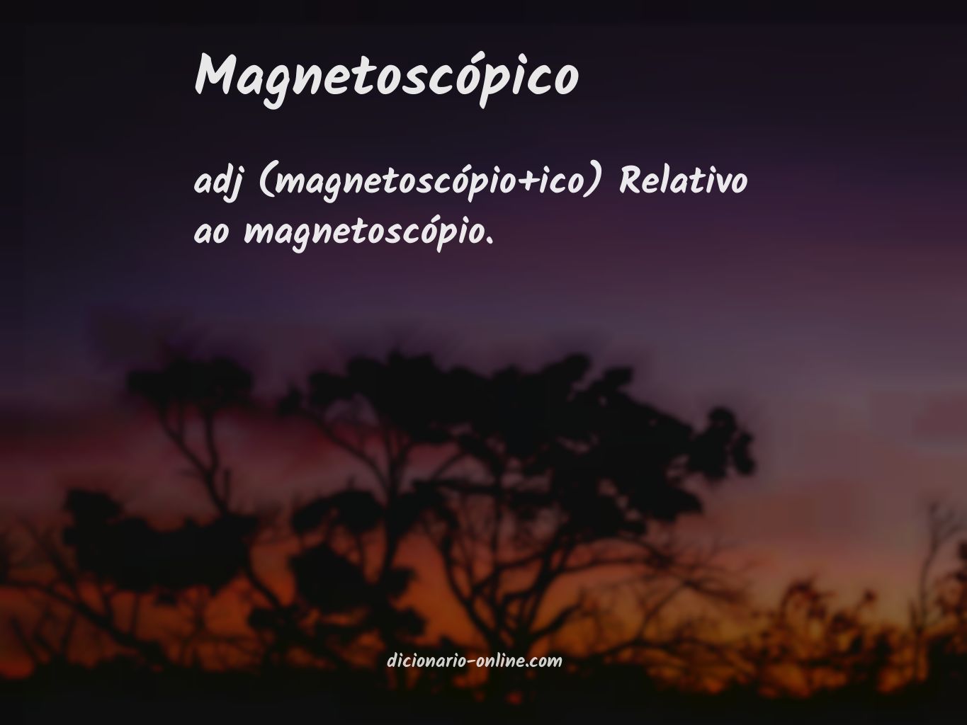 Significado de magnetoscópico