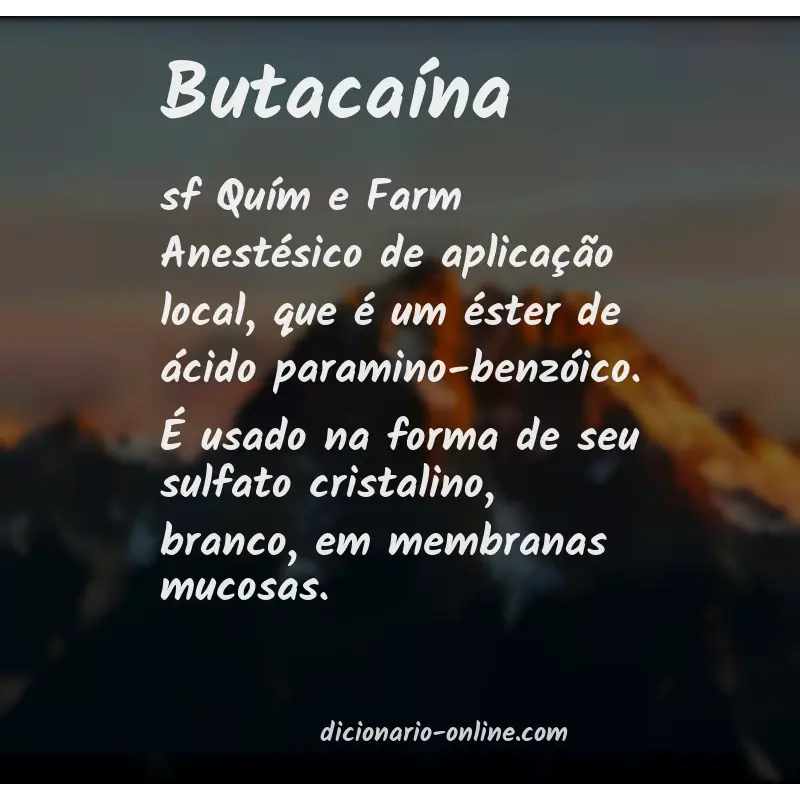 Significado de butacaína