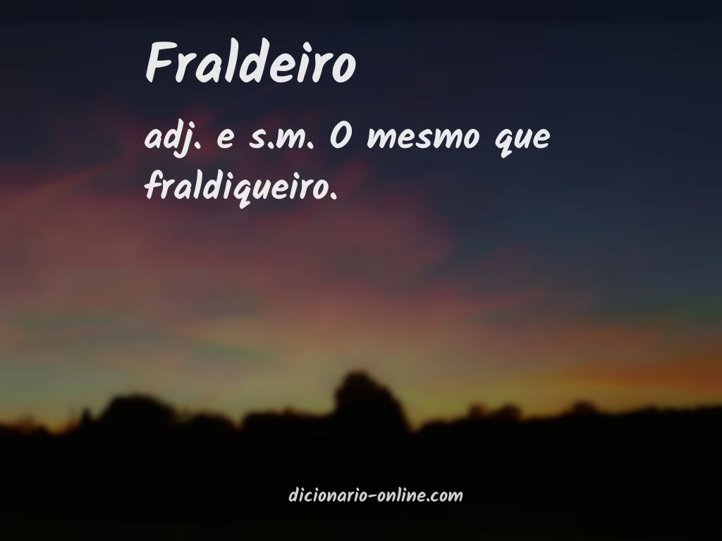 Significado de fraldeiro