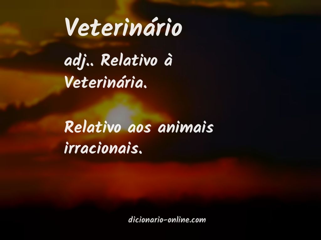 Significado de veterinário