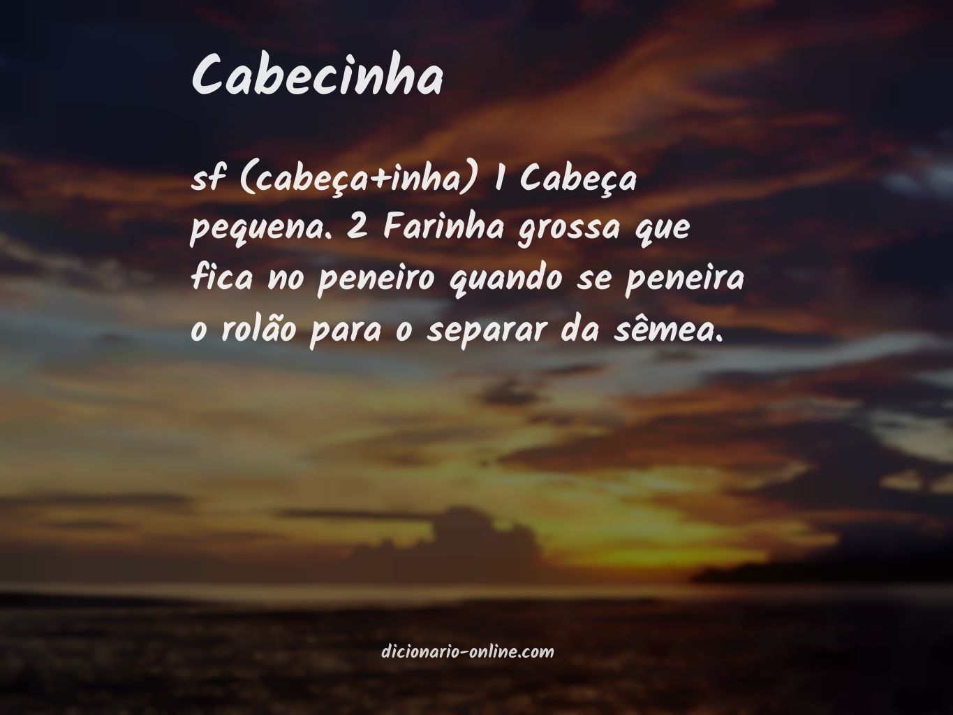 Significado de cabecinha