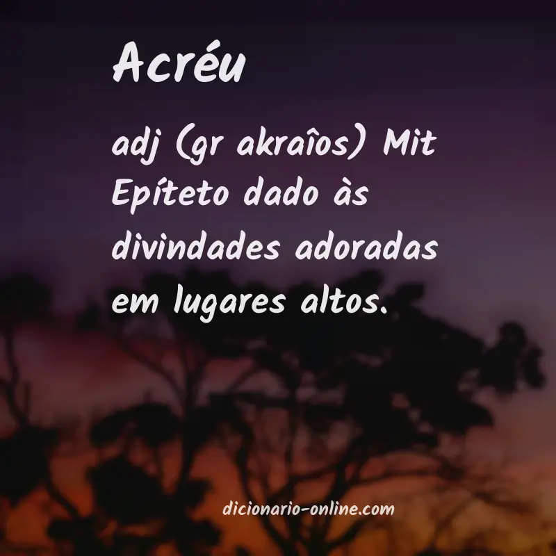 Significado de acréu